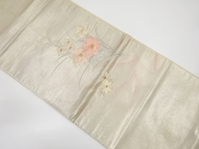 アンティーク　草花模様刺繍袋帯（材料）